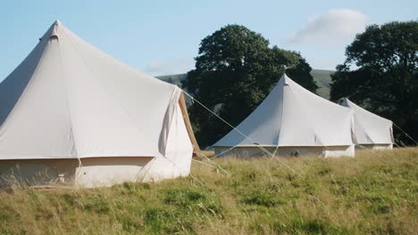 luxury bell tents, surrounded by nature