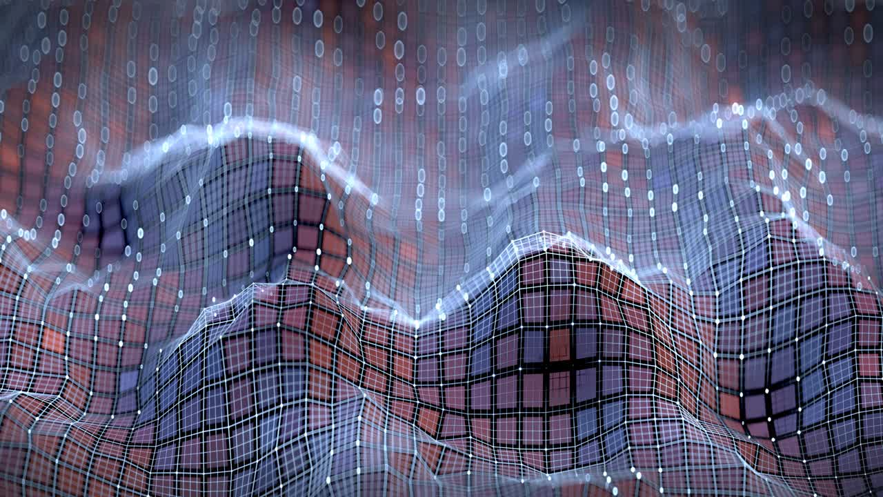 Polygonal connecting surface seamless loop 3D render animation