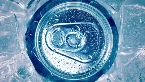 aluminum soda tin can lid cover of soft drink on ice goes around the circle.