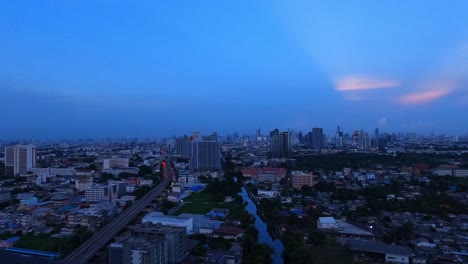 fast day to night timelapse of the city of bangkok in 4k