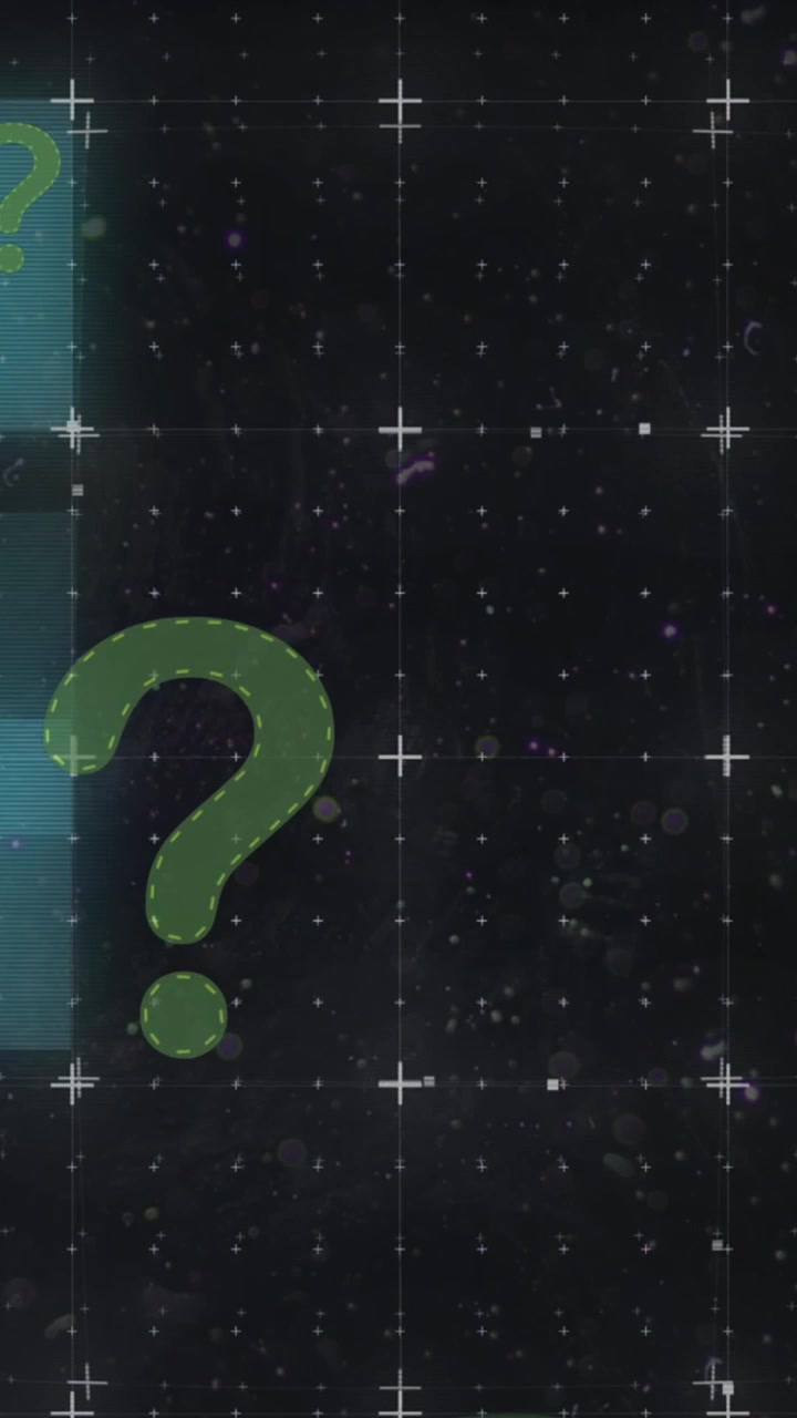 Animation of question marks on black background