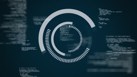 Animation-of-financial-data-processing-and-scope-scanning-on-black-background