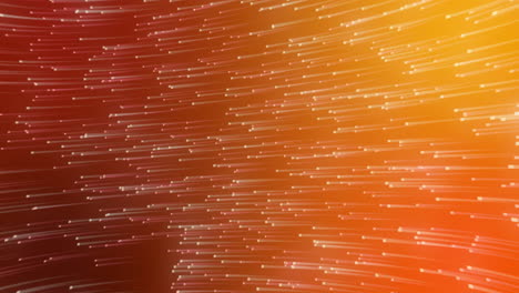animación digital de rastros de luz brillante que se mueven en movimiento circular contra un fondo naranja