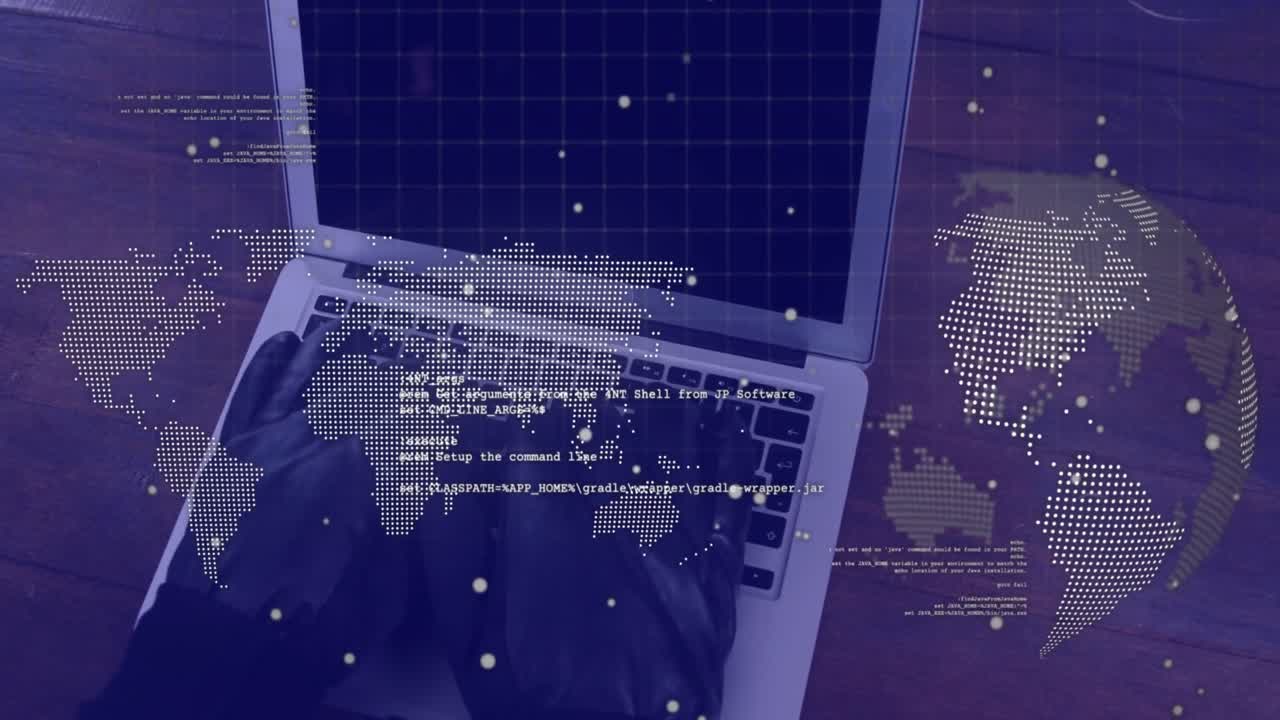 도시 풍경에 대한 다양한 데이터와 보안 락의 애니메이션