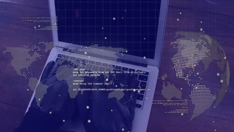Animation of diverse data and security padlock over cityscape