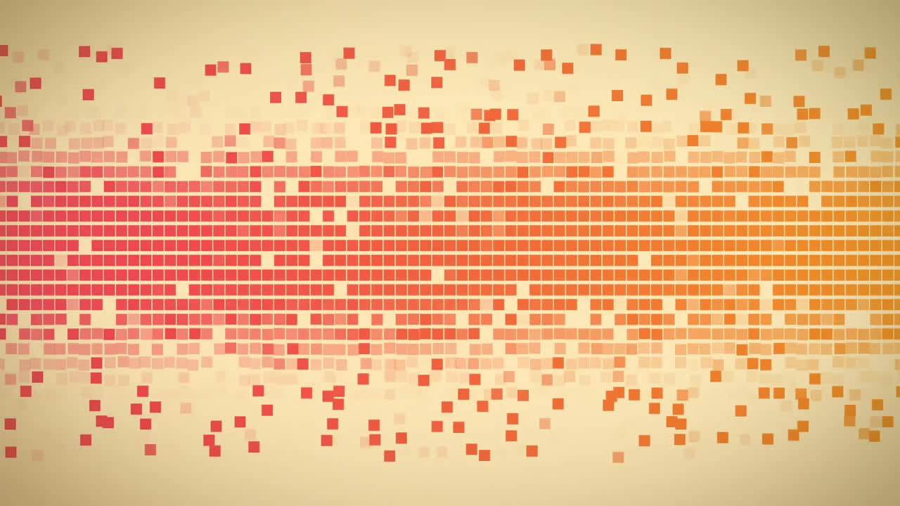 Animation of orange squares moving over beige background