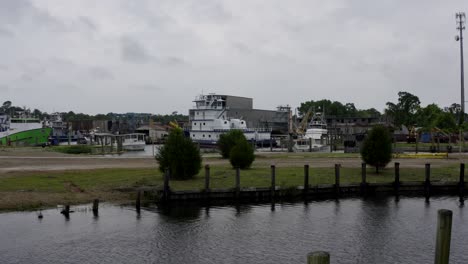 Industrial-boatyard-at-Bayou-La-Batré,-Alabama