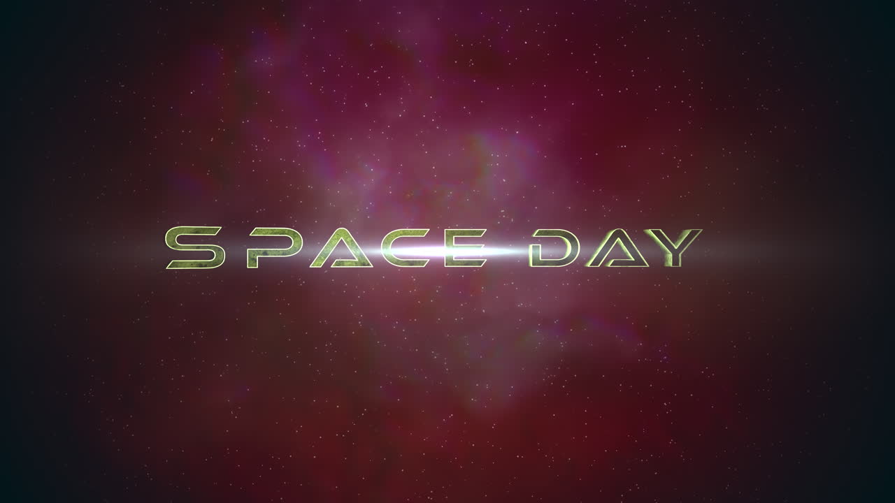 Space Day with dark red clouds and stars in galaxy