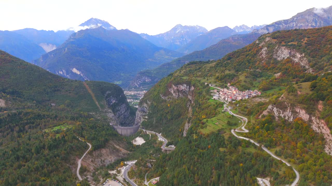 Fly over the Vajont Dam, where engineering meets breathtaking scenery.