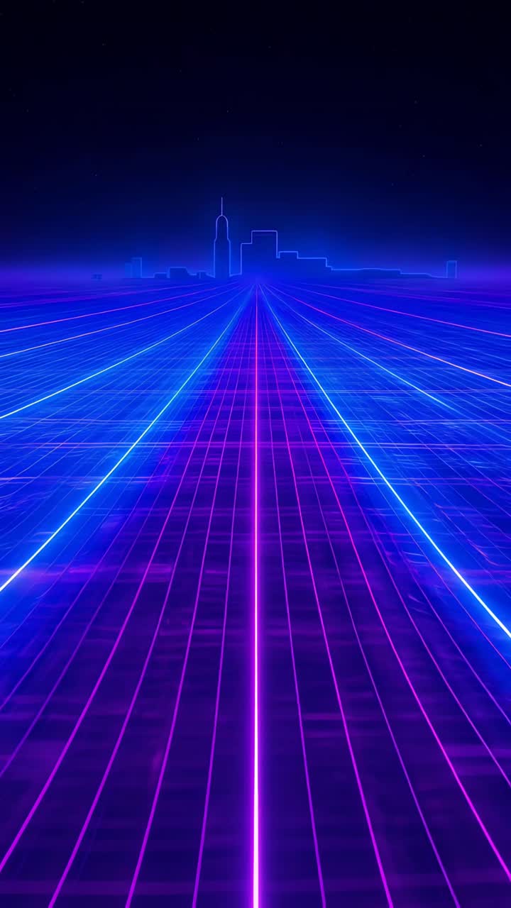 Retro-futuristico Sci-Fi Retrowave Griglia Neon 4K