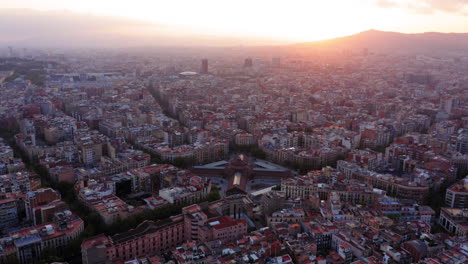barcelona aerial view mercat de sant antoni, spain