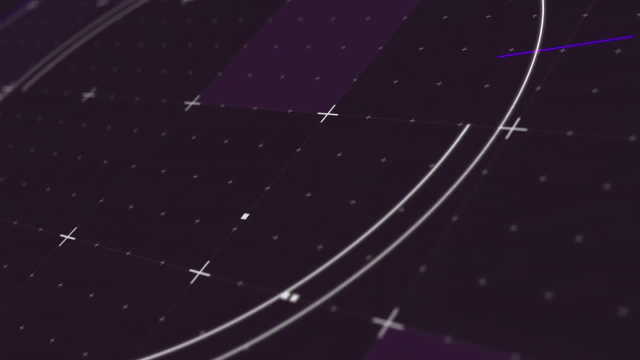 Animation of network of connections and scope scanning on black background
