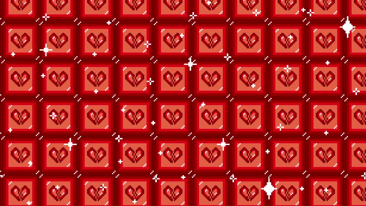 Pixel art tile broken heart icon Looping animated background. 1080p (4).mp4