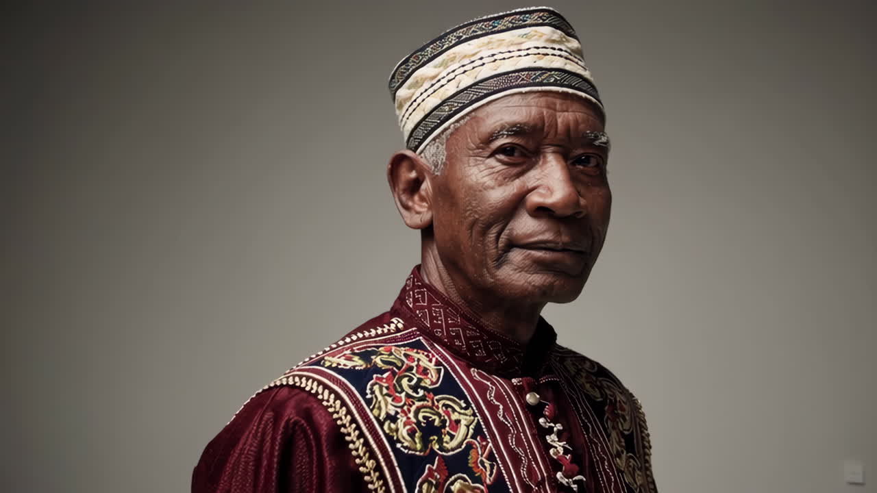 Portrait of an Elderly Man in Traditional Attire