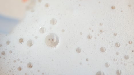 close-up of sugar crystals in soapy bubbles