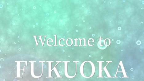 welcome to fukuoka message text animation motion graphics