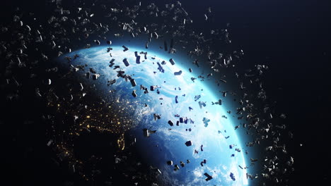 space debris orbiting earth