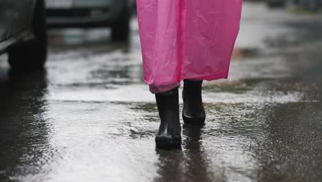 person walking in the rain