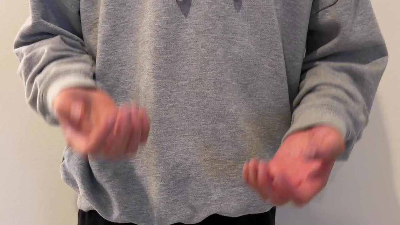 Gen Alpha 67 "six seven" hand motion in slow motion. 2025 Word of the Year, popular internet meme and viral trend commonly used by gen alpha