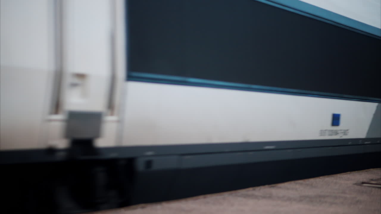 Close up of a train leaving the station