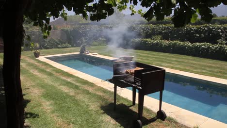 Barbecue-Oder-Braai-Rund-Um-Den-Pool