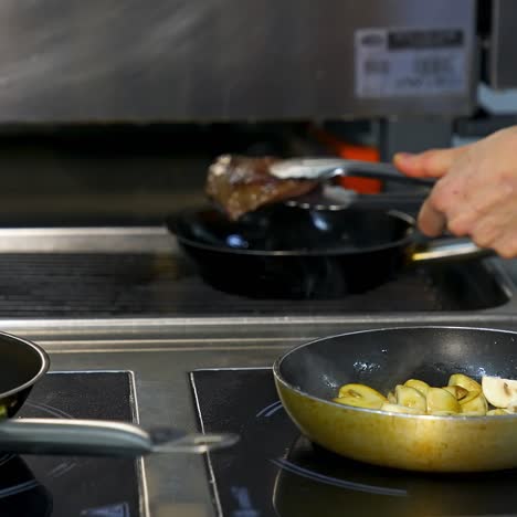 chef preparing food with pan