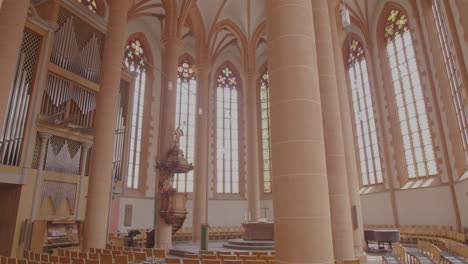 heidelberg heiliggeistkirche chruch inside on a sunny day