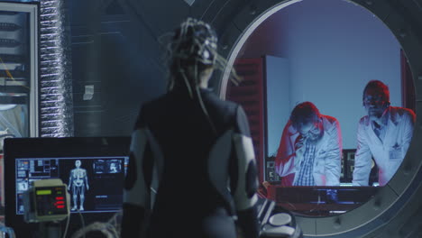 futuristic medical research lab