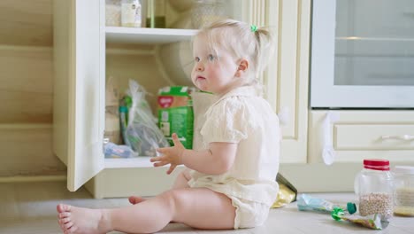 toddler in the kitchen