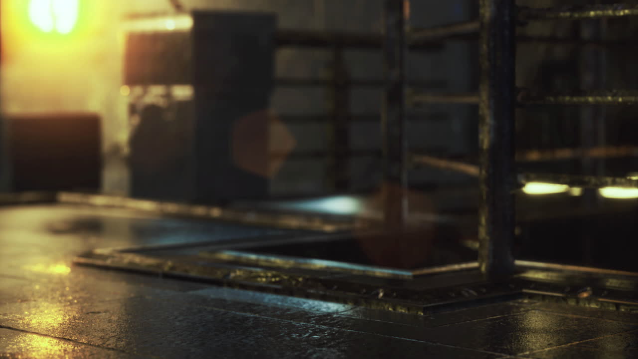 Sunlight streams through a window illuminating a rustic industrial space