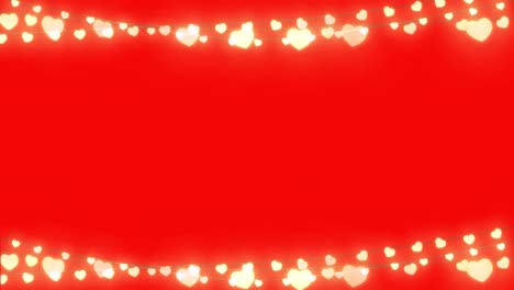 Glowing-fairy-lights-against-red-background