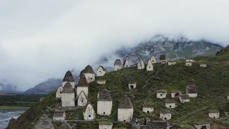 ancient svan towers in the caucasus mountains