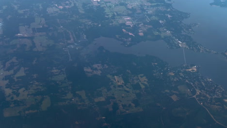 view of a plane flying from above