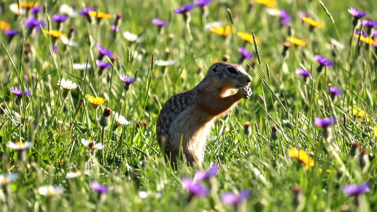 Ground Squirrel in a Meadow