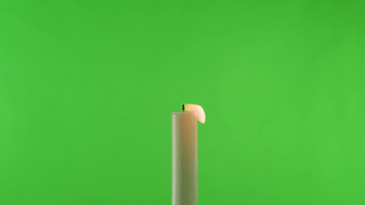Burning Candle on Green Screen