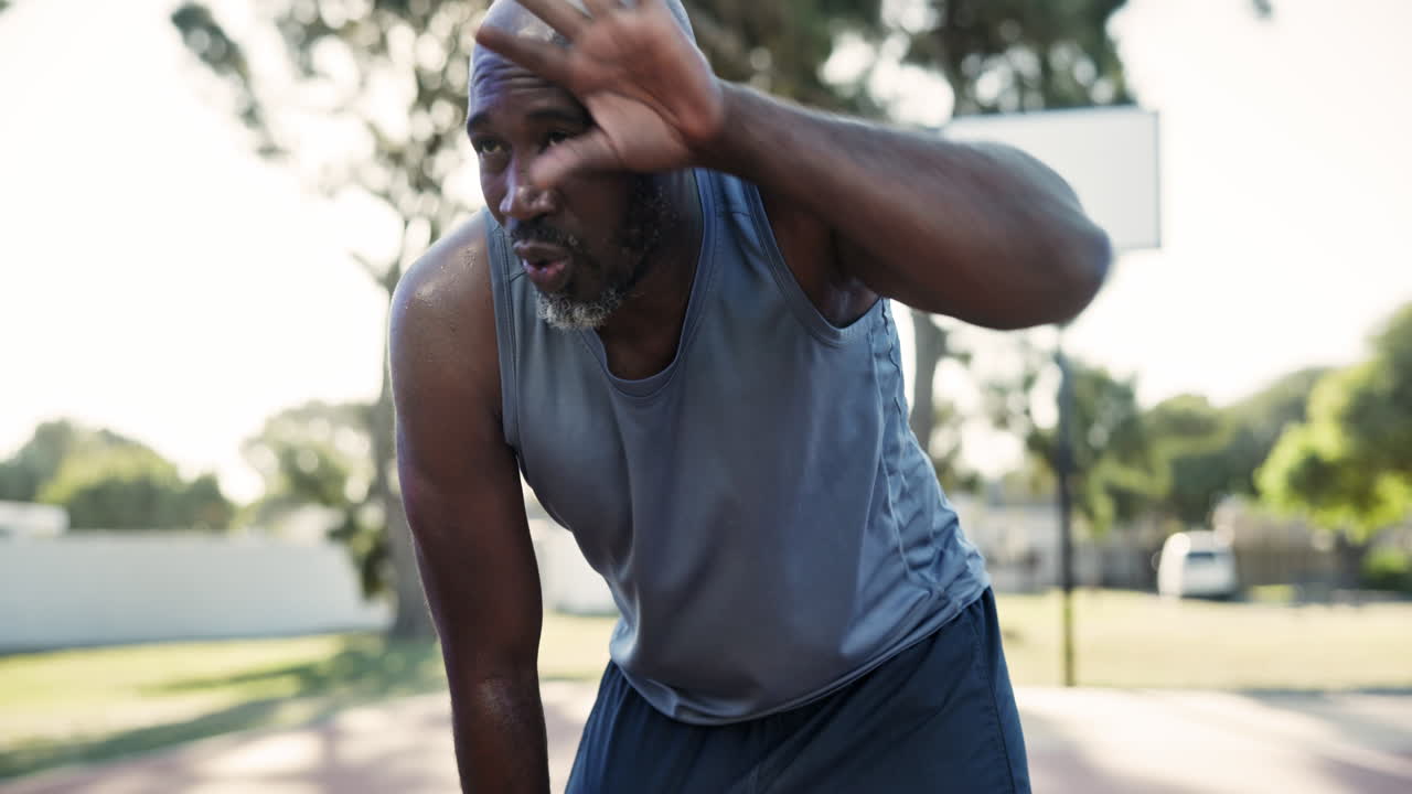 Man resting after basketball