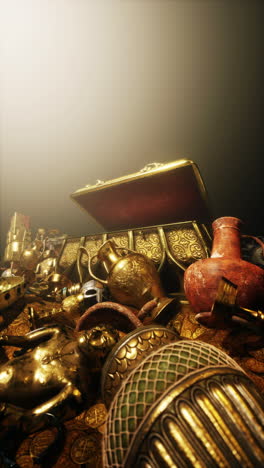 ancient treasure chest filled with gold