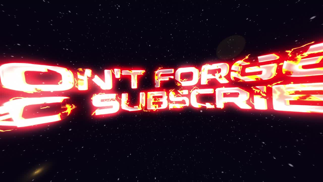 Dynamic Fiery and Metallic 'Don't Forget to Subscribe' Text Animation