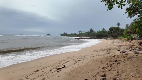 tropical paradise empty beach indian ocean shoreline sri lanka holiday destination secluded