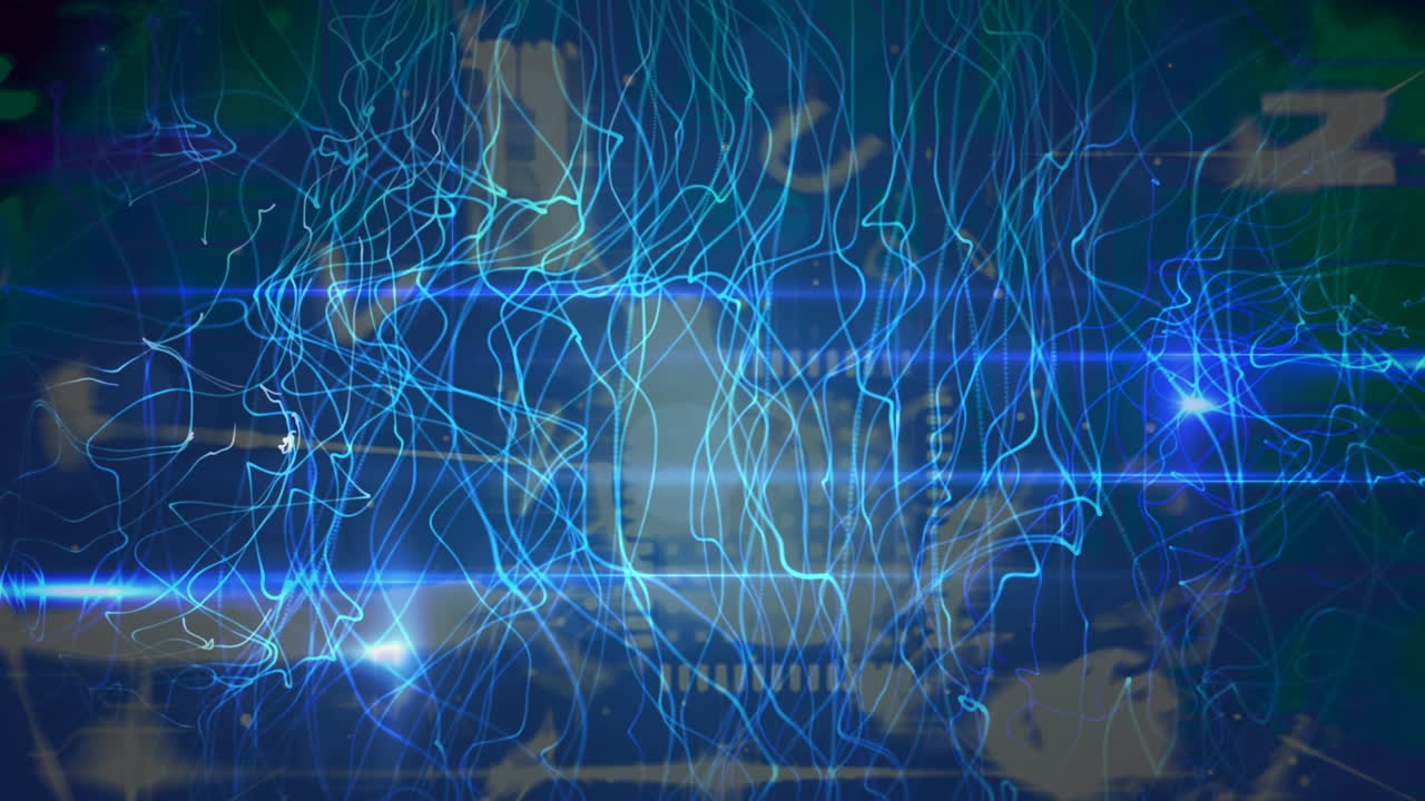 animación de ondas que se mueven sobre un fondo azul y blanco