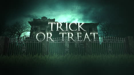 truco o trato y fondo de terror místico con la casa y la luna 1