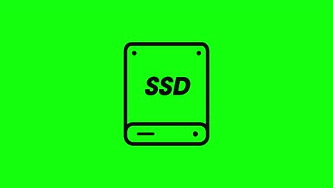 icon de almacenamiento de unidad de estado sólido de disco duro ssd pantalla verde plana 10 animaciones tecla de croma
