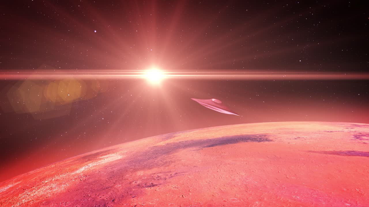 화성 해가 뜨는 위의 ufo