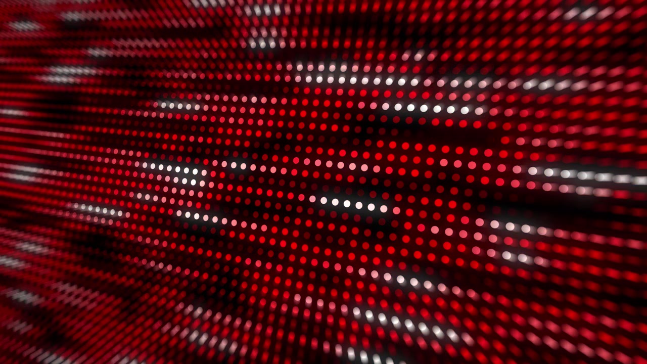 Sfondo astratto a matrice di punti LED rosso e bianco