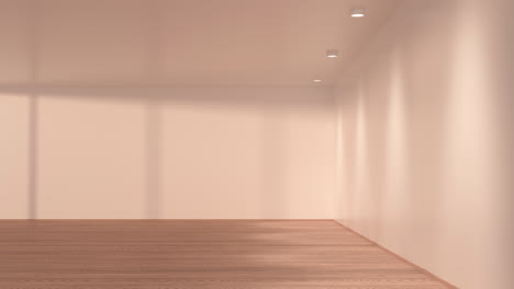 empty room with wooden floor, 3d rendering.