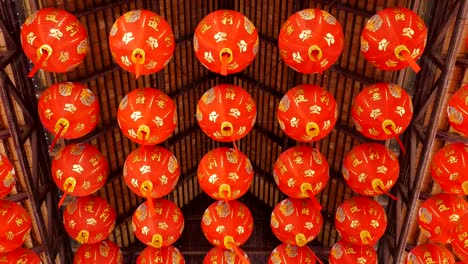 traditional silk red lanterns of chinese