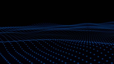 3d animation of blue wave of dots
