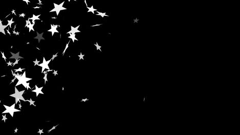 animation of christmas stars falling over black background