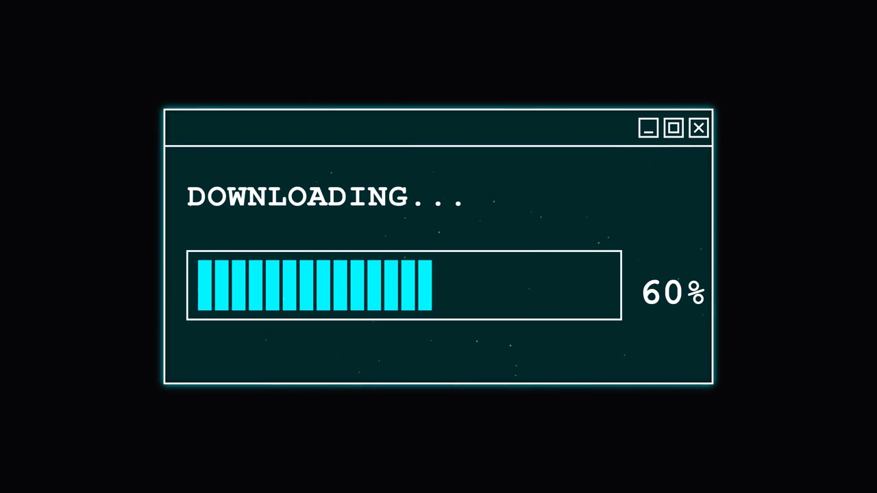 Digital Progress Bar Loading on Computer Screen Interface