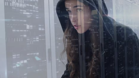 Animation-of-hooded-woman-hacking-a-computer-